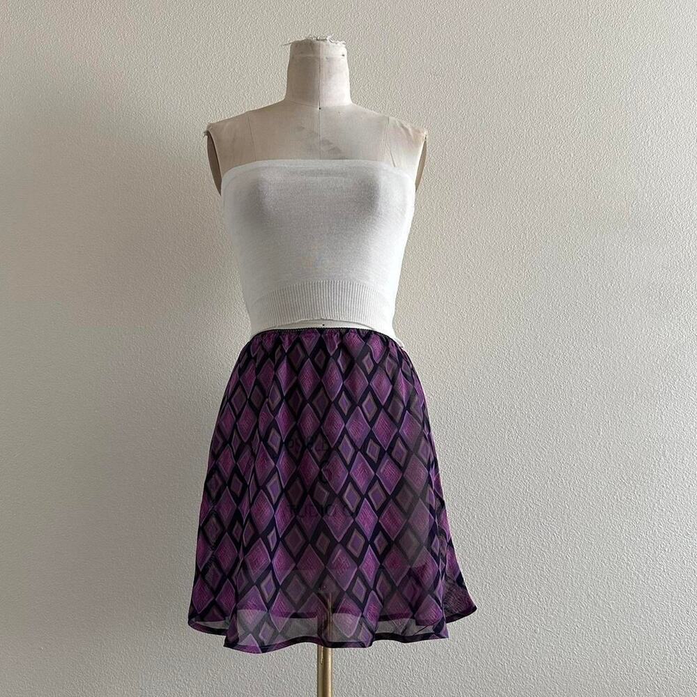 handmade retro purple and black sheer mini skirt